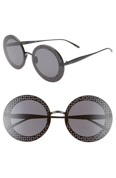 Shop Alaïa 63mm Round Sunglasses In Black