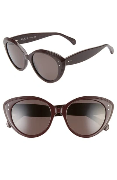 Shop Alaïa 54mm Cat Eye Sunglasses In Burgundy