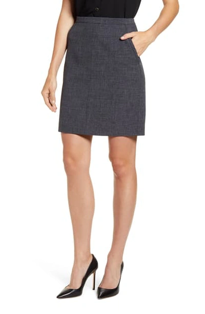 Shop Anne Klein Antonioni Pocket Pencil Skirt In Nantucket Grey/ Anne Black