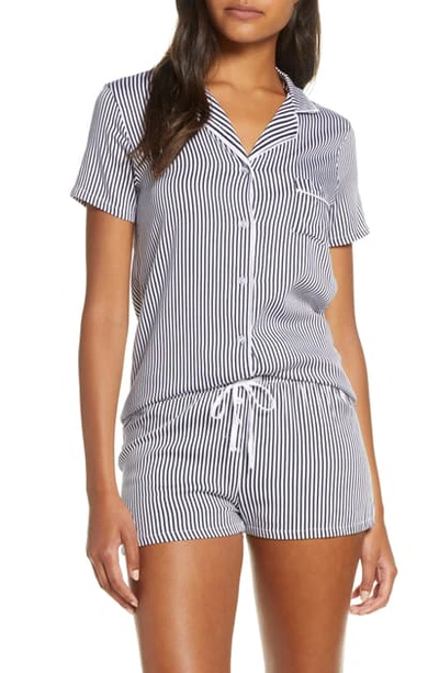 Shop Splendid Woven Long Pajamas In Vertical Heavenly Stripe