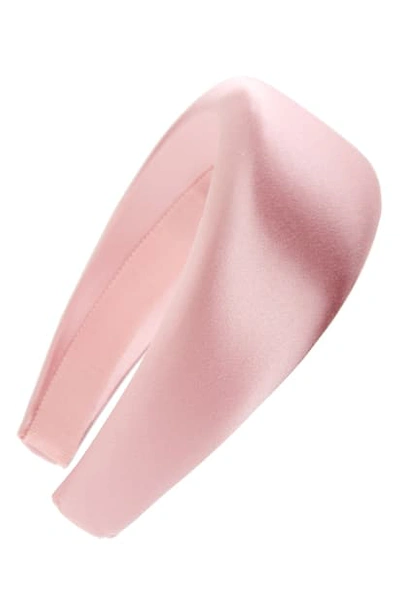 Shop Prada Wide Satin Headband In Tormalina Pink