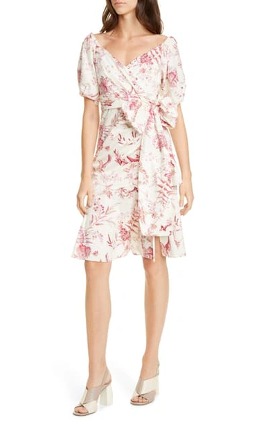 La Vie Rebecca Taylor Averie Wrap Dress In Red Currant Combo | ModeSens