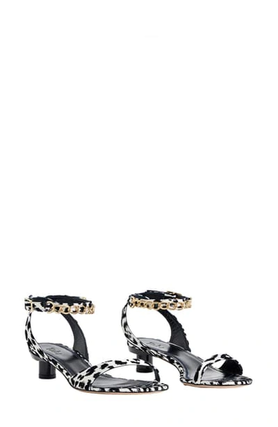 Shop Tibi Nathan Chain Embellished Sandal In Black/ White Multi