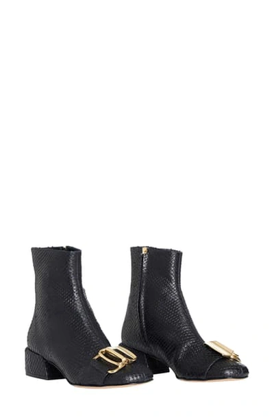 Shop Tibi Wyatt Buckle Bootie In Black