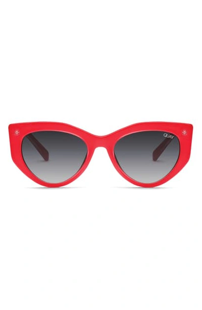 Shop Quay Persuasive 55mm Cat Eye Sunglasses In Red / Smoke