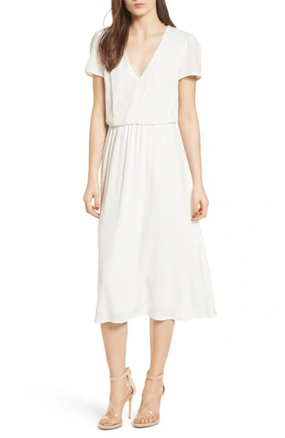 Shop Wayf Blouson Dress In Ivory