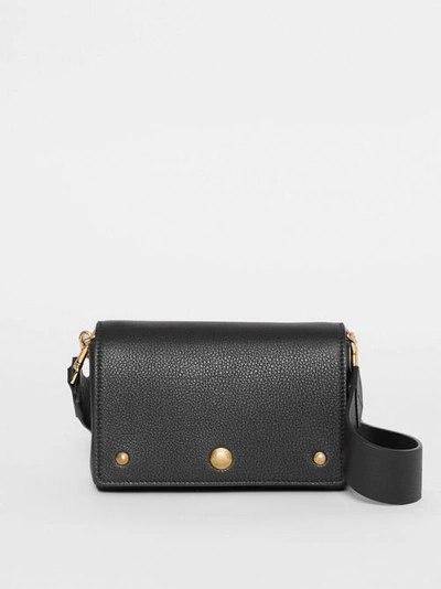 Shop Burberry Small Grainy Leather Crossbody Bag In Black