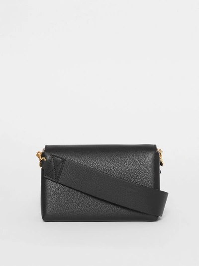 Shop Burberry Small Grainy Leather Crossbody Bag In Black