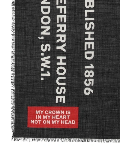 Shop Burberry Horseferry Print Lightweight Wool Silk Scarf In Black