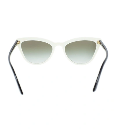 Shop Prada White Catwalk Sunglasses In Ivory