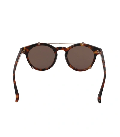 Shop Linda Farrow Brow Bar Rounded Sunglasses In Multi