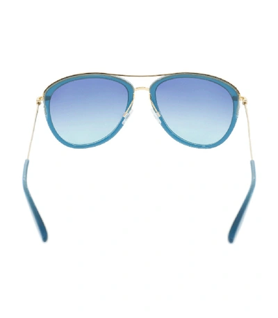 Shop Barton Perreira Aviatress Bali Sunglasses In Blue