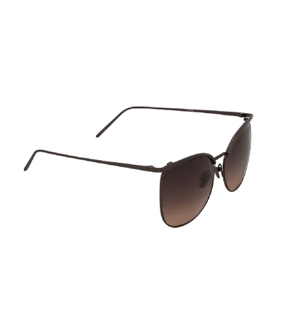 Shop Linda Farrow Aviator Sunglasses In Brown