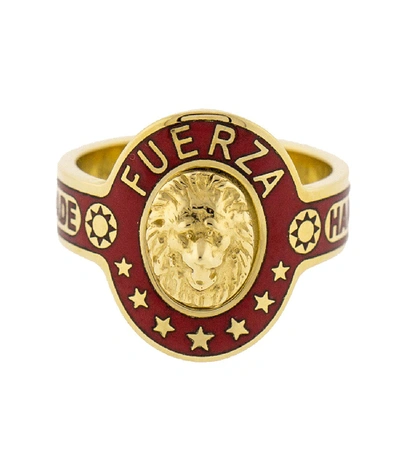 Shop Foundrae Strength Cigar Band Ring In Yellow Gold