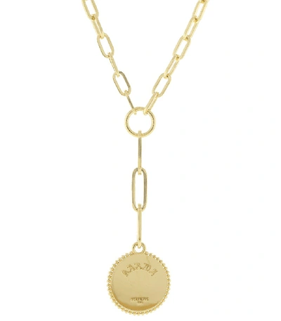 Shop Foundrae Karma Medallion Necklace In Yellow Gold