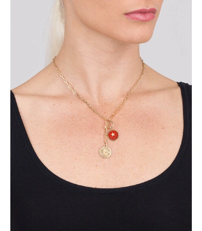 Shop Foundrae Karma Medallion Necklace In Yellow Gold