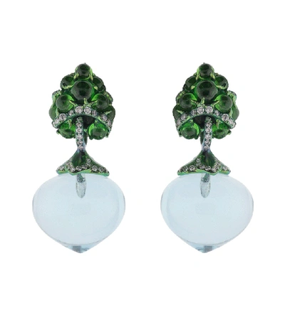 Shop Arunashi Flower Fruit Earrings In Titanium