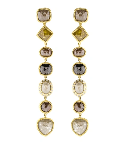 Shop Todd Reed Fancy Diamond Drop Earrings In Yellow Gold