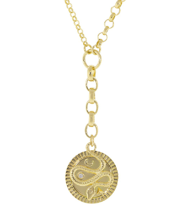 Foundrae Wholeness Medallion Mixed Link Belcher Chain Necklace In ...