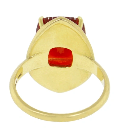 Shop Irene Neuwirth Jewelry Fire Opal Ring In Yellow Gold