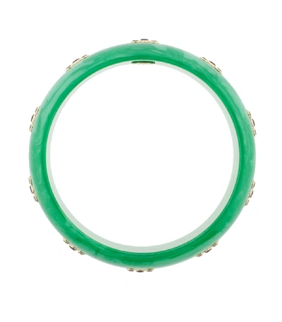 Shop Mark Davis Green Bakelite Bangle In Yellow Gold