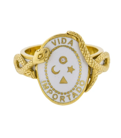 Shop Foundrae Wholeness Cigar Band Ring In Yellow Gold