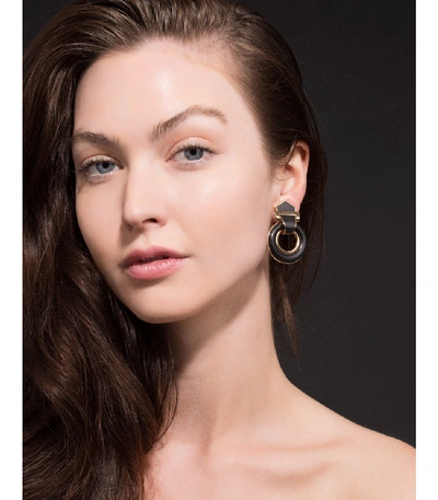 Shop David Webb Door Knocker Earrings In Yellow Gold