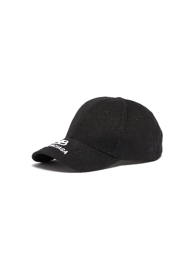 Shop Balenciaga Bb Logo Embroidered Visor Baseball Cap In Black