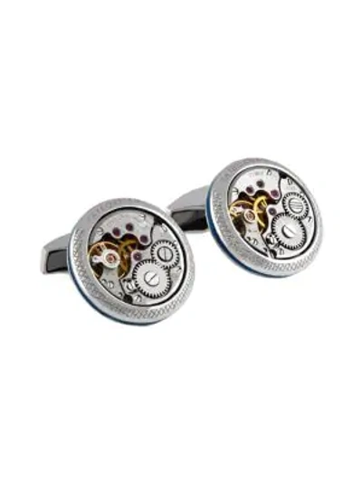 Shop Tateossian Signature Vintage Skeleton Round Silver Cufflinks