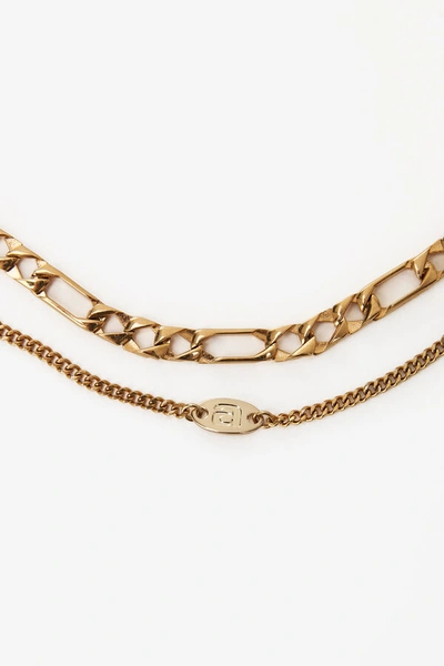 Shop Alexander Wang Gold Double Chain Necklace In No Color