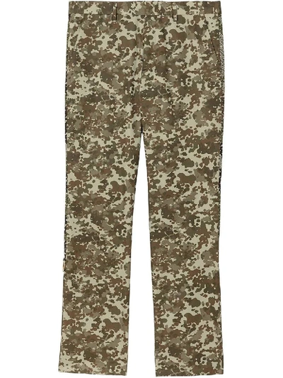 Shop Burberry Camouflage Monogram Pants