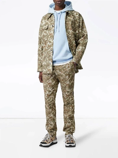 Shop Burberry Camouflage Monogram Pants