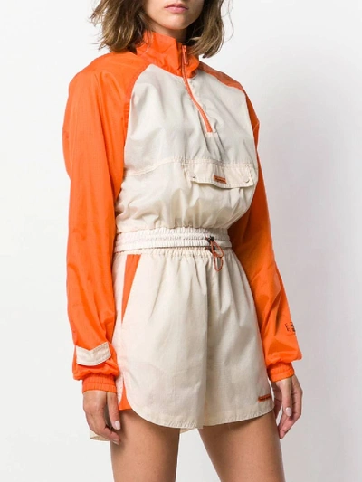 Shop Heron Preston Cropped Windbreaker Jacket In Orange