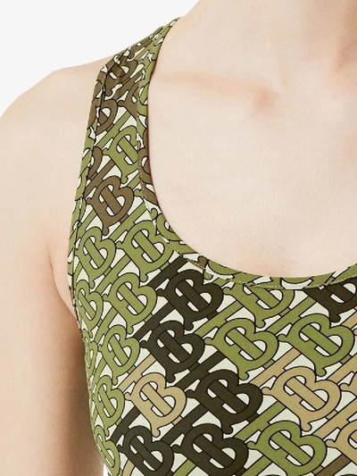 Shop Burberry Monogram Print Stretch Jersey Bra Top