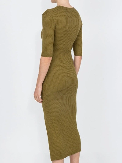 Shop Alexandra Golovanoff Ribbed Knit Dress Green