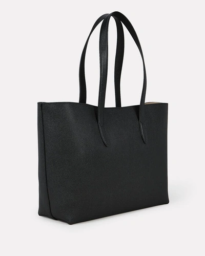 Shop Dolce & Gabbana Logo Leather Shopping Tote In Black