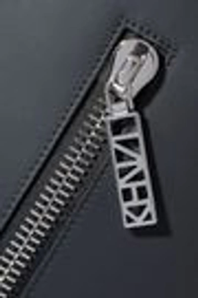 Shop Kenzo Woman Kalifornia Zip-detailed Matte-leather Tote Black