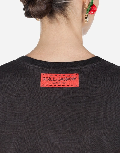 Shop Dolce & Gabbana Jersey T-shirt With Print In Black