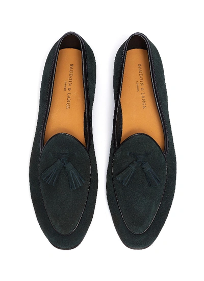 Shop Baudoin & Lange 'sagan' Tassel Suede Loafers In Dartmouth Green