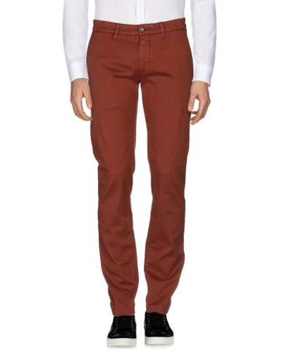 Shop Siviglia Man Pants Brick Red Size 31 Cotton, Elastane