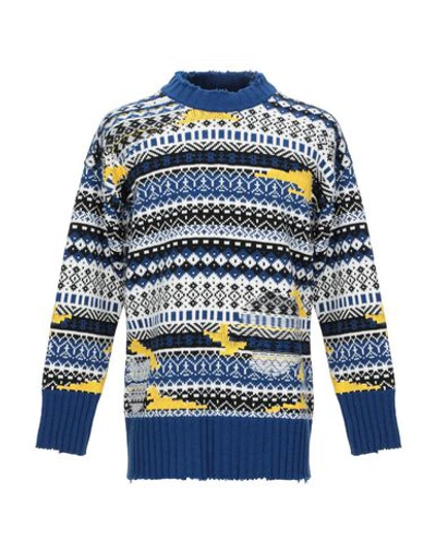 Shop Msgm Sweaters In Blue