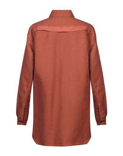 Shop Rick Owens Coat In Rust