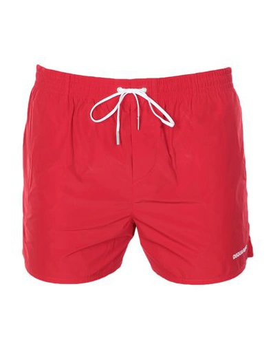 Shop Dsquared2 Man Swim Trunks Red Size 36 Polyester