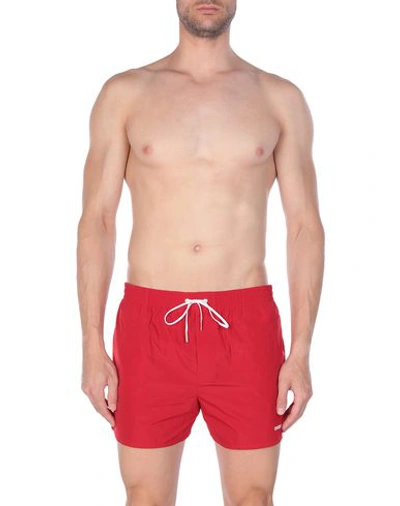 Shop Dsquared2 Man Swim Trunks Red Size 36 Polyester