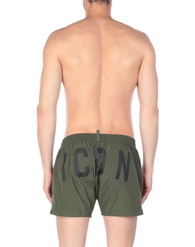 Shop Dsquared2 Man Swim Trunks Military Green Size 36 Polyester