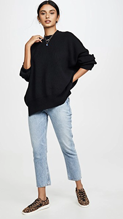 Free People Easy Street Tunic Sweater In Black