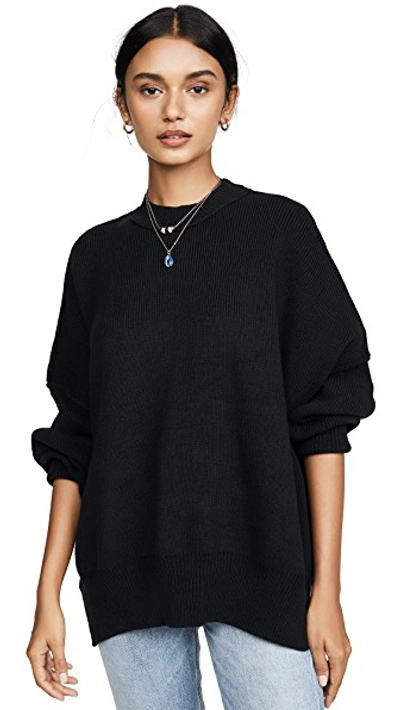 Free People Easy Street Tunic Sweater In Black