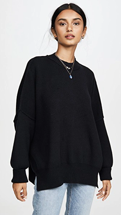 Free People Easy Street Tunic Sweater In Black