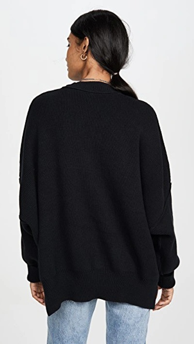 Free People Easy Street Tunic Sweater In Black