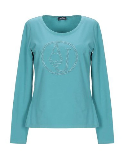 Shop Armani Jeans T-shirt In Turquoise